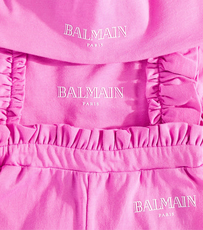 Baby cotton bodysuit, pants and hat set