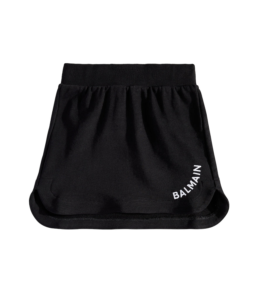 Logo cotton-blend jersey skirt