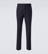 Pleated virgin wool straight pants