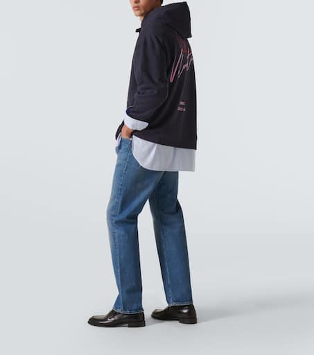 Logo cotton-blend jersey hoodie