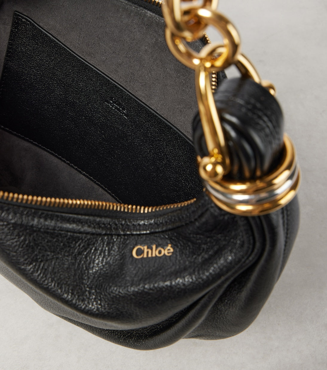 Banana Small leather shoulder bag
