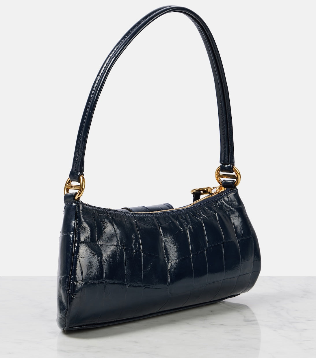 Le 99 Small croc-effect leather shoulder bag