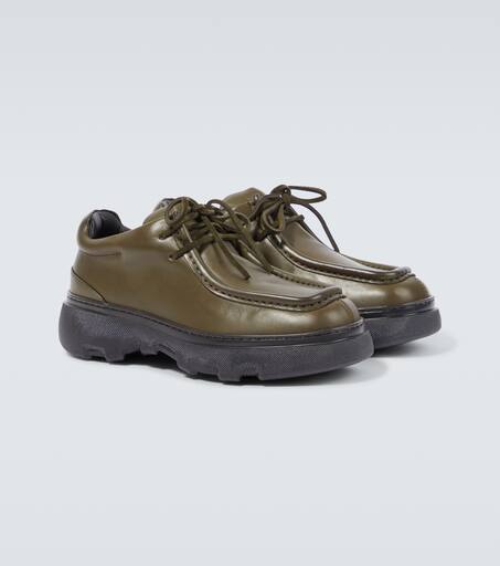Leather platform lace-up boots