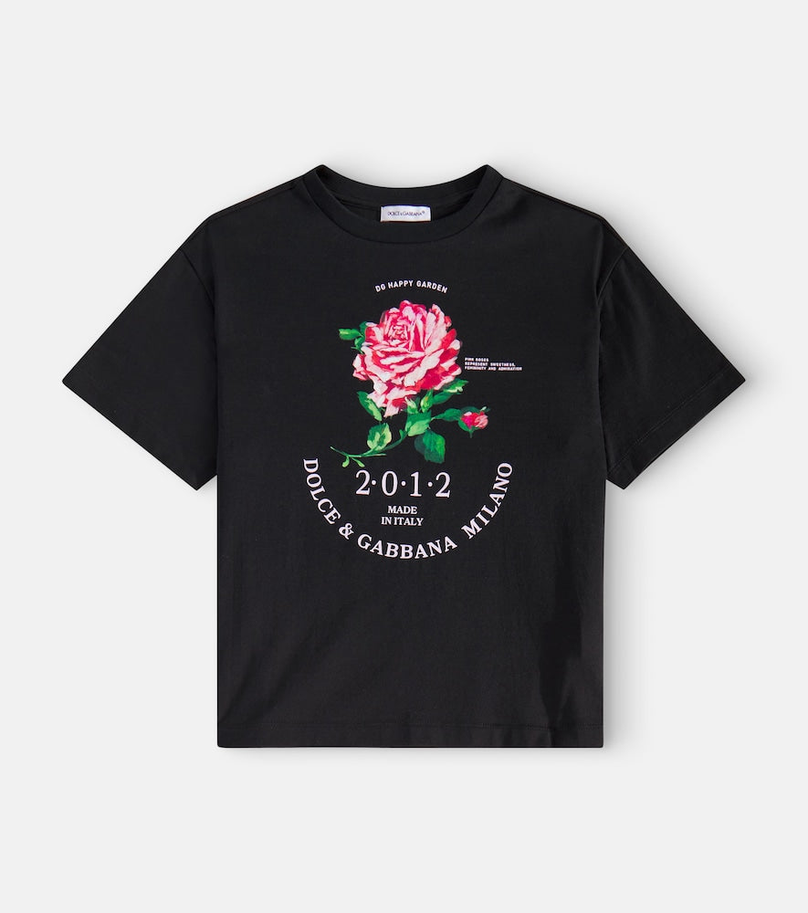 Glitter cotton jersey T-shirt
