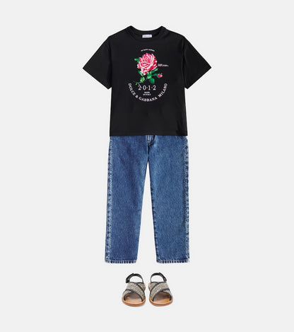 Glitter cotton jersey T-shirt