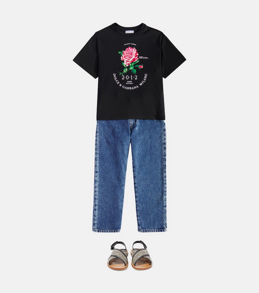 Glitter cotton jersey T-shirt
