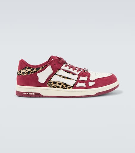 Leopard Skel Top Low leather sneakers
