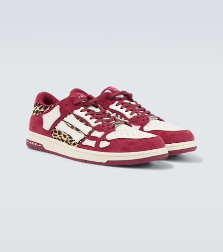Leopard Skel Top Low leather sneakers