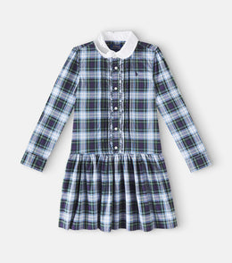 Plaid cotton poplin dress