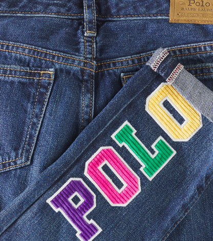 Logo printed jeans