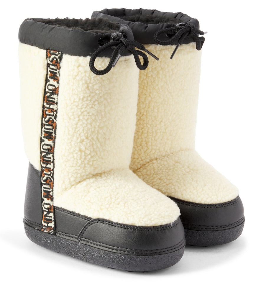 Faux shearling-lined snow boots