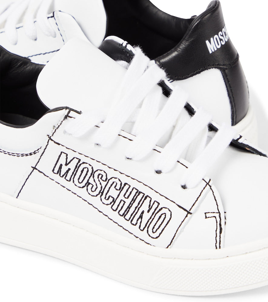 Logo leather sneakers