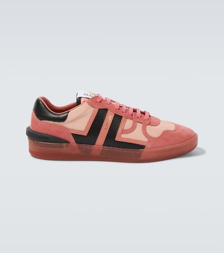 Clay suede-trimmed sneakers