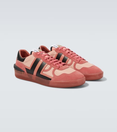 Clay suede-trimmed sneakers