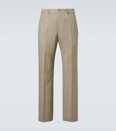 Virgin wool canvas straight pants