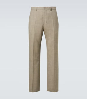 Virgin wool canvas straight pants