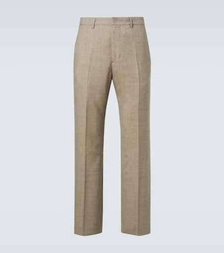 Virgin wool canvas straight pants