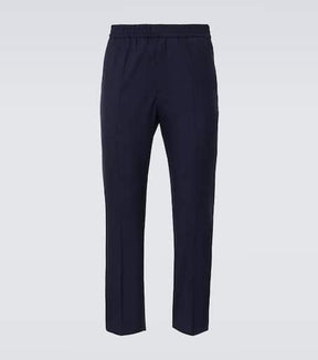 Virgin wool canvas straight pants