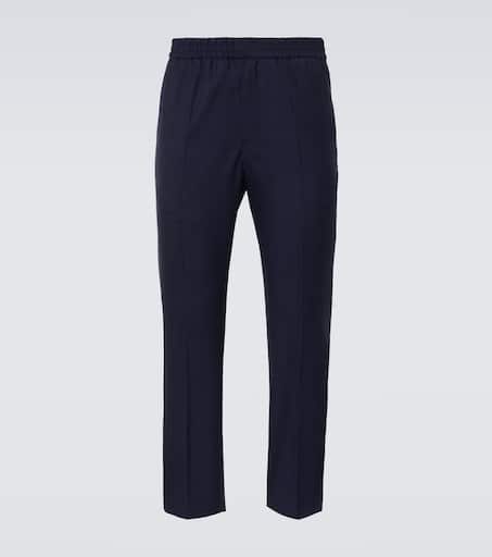 Virgin wool canvas straight pants