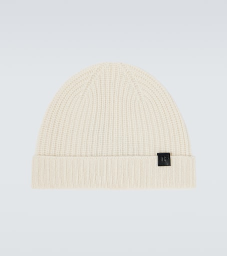 Ribbed-knit cashmere beanie