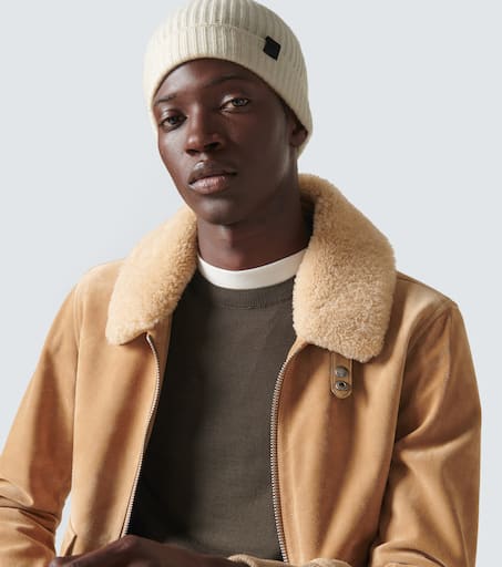 Ribbed-knit cashmere beanie