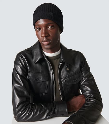 Ribbed-knit cashmere beanie