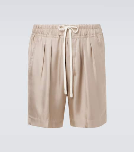 Silk twill shorts