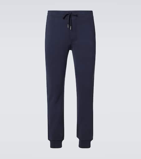 Cotton-blend jersey sweatpants