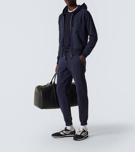 Cotton-blend jersey sweatpants