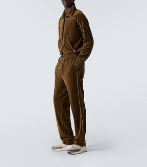 Cotton-blend velvet track jacket