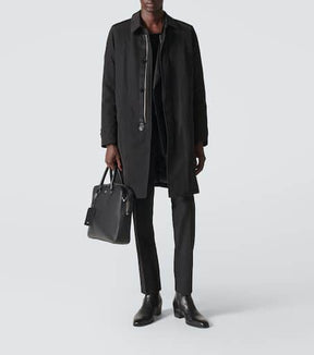 Faille down raincoat