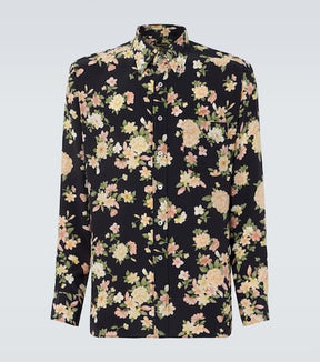Floral silk crêpe de chine shirt