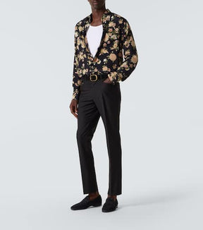 Floral silk crêpe de chine shirt