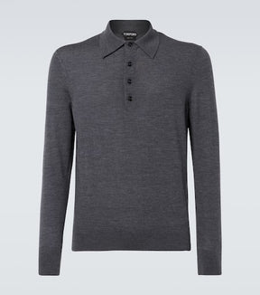 Wool polo sweater