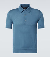 Cashmere and silk polo shirt
