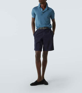 Cashmere and silk polo shirt