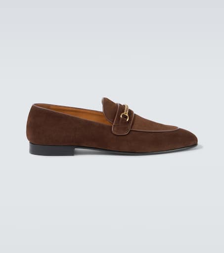 Liam chain-detail suede loafers
