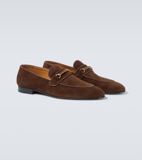 Liam chain-detail suede loafers