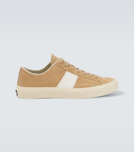 Cambridge leather-trimmed suede sneakers