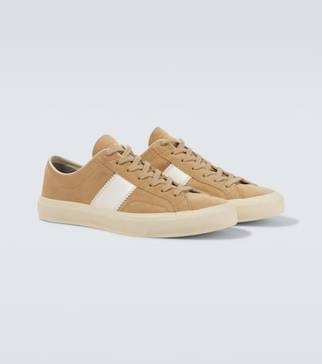 Cambridge leather-trimmed suede sneakers