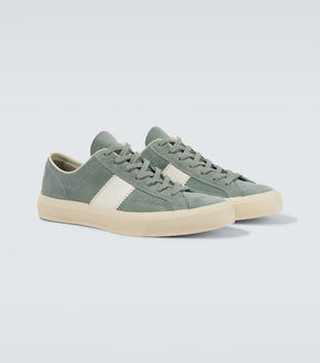Cambridge leather-trimmed suede sneakers
