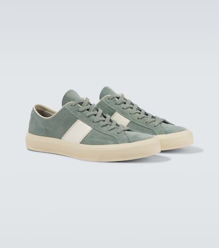 Cambridge leather-trimmed suede sneakers