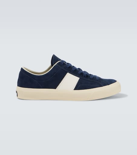 Cambridge leather-trimmed suede sneakers