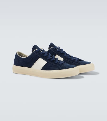 Cambridge leather-trimmed suede sneakers