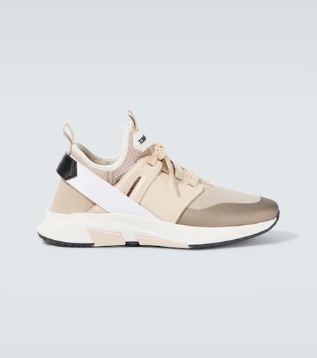 Jago leather-trimmed sneakers