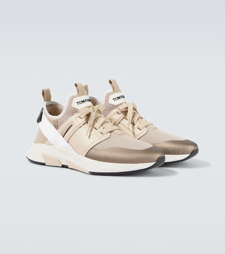 Jago leather-trimmed sneakers