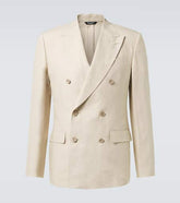 Double-breasted linen blazer