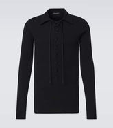 Jersey knitted polo cotton sweater