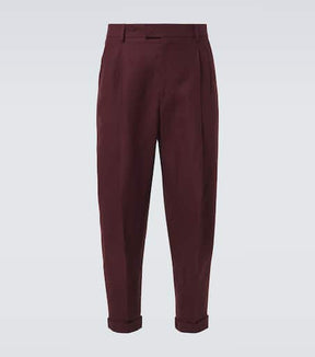 Linen tapered pants