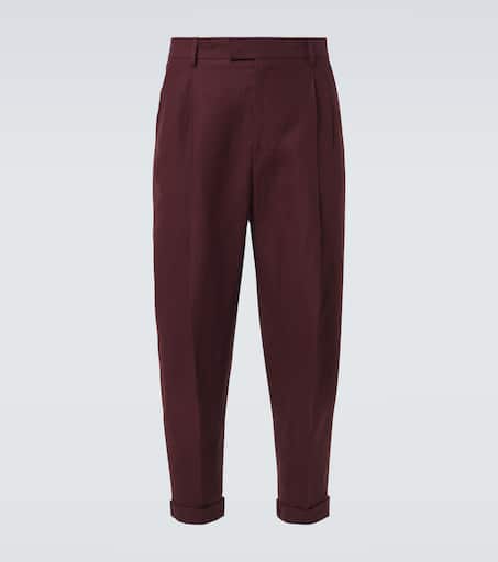 Linen tapered pants